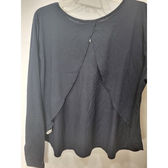 Fabletics Millie Open Back Top XL Black Layer Long Sleeve - Picture 1 of 7